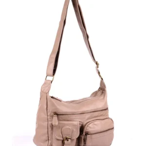 KARLA HANSON KH52-50705 CHARLOTTE STONE FAUX LEATHER MULTI POCKET CROSSBODY BAG