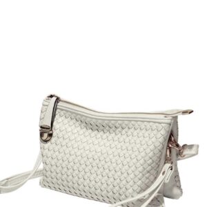 M.C. Handbags #4816 Annie white All in one Crossbody, Clutch or Wristlet TRIPLE COMPARTMENTS (Copy)
