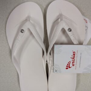 ARCHIES-RECOVERY FLIP FLOPS WITH ORTHOTIC LIKE ARCH SUPPORT-WHITE CRYSTAL