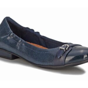 WALKING CRADLES TRISTA NAVY LIZARD PRINT DRESSY BALLERINA CUSHIONED PUMP